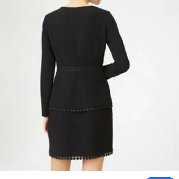 Club Monoco Terrona Peplum Tiered Caviar Black Dress Womens Size 4 - Picture 6 of 9